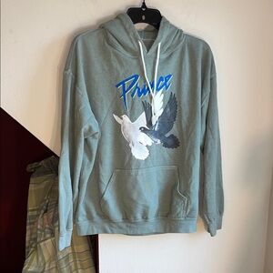 Prince and the Revolution Green Teal Hoodie with Dove Design World‎ Tour 1984-85